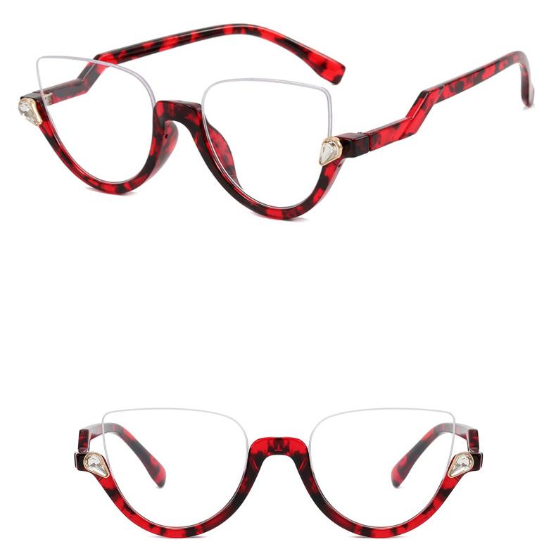 Новые женские треугольные очки в оправе, модные, индивидуальные, ретро, классические, с бриллиантами, полуоправа, простые очки