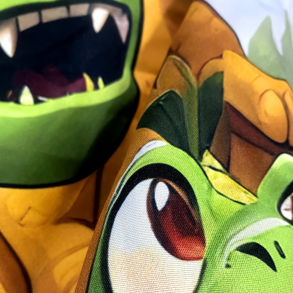 2/3pcs Cute Cartoon Dinosaur 3D Fitted Sheet Set Brushed Digital Printing Fitted Sheet Pillowcase Set (1 Fitted Sheet + 1/2