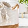 Большая корзина для одеял, плетеные корзины для хранения, корзина для детского белья, корзина для одеял из хлопковой веревки для гостиной, прачечной
