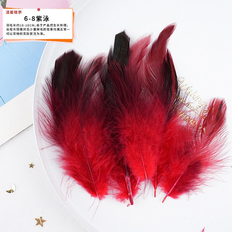 20Pcs57 Big Red Feather Diy Jewelry Accessories Clothing Handicrafts Decorative Materials