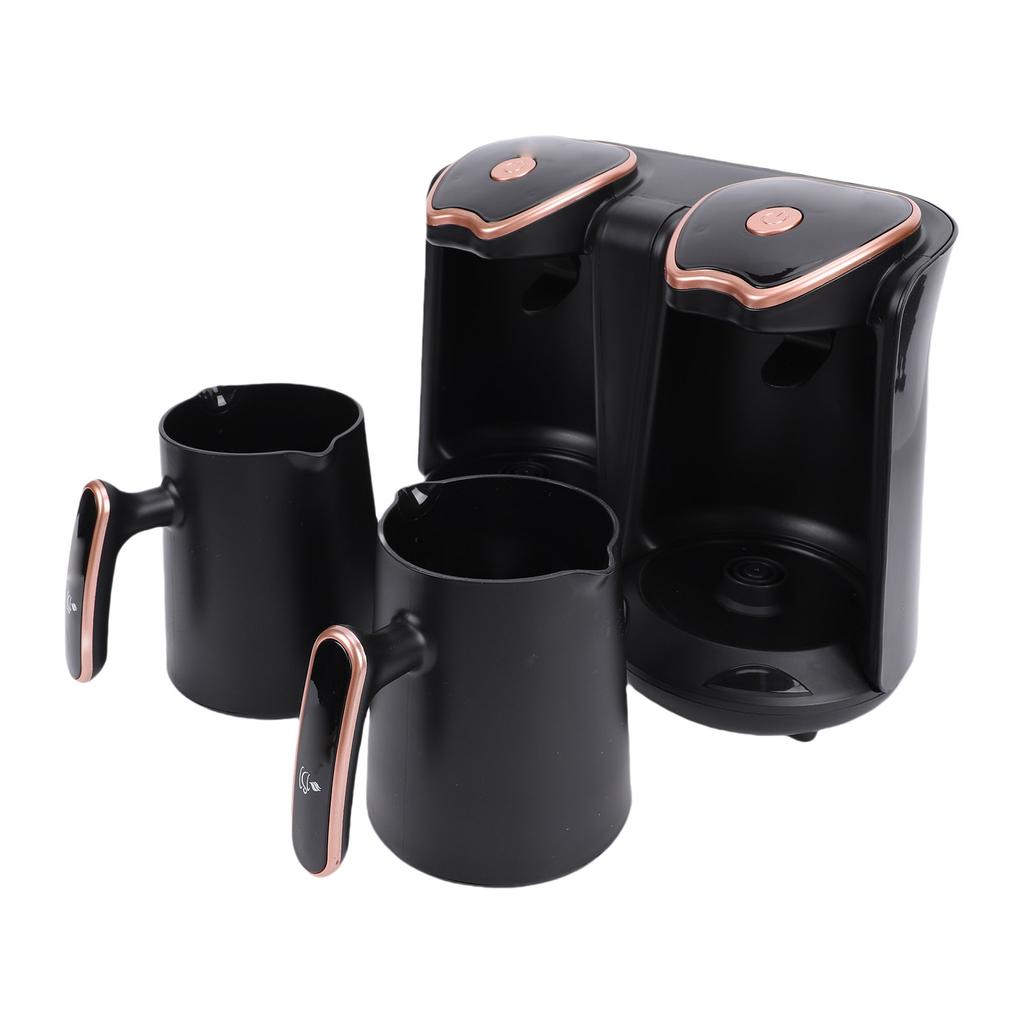 Turkish Coffee Maker 1200W Dual Compartment Electric Turkish Coffee Machine with 2 Cups for Hot Beverage Brewing