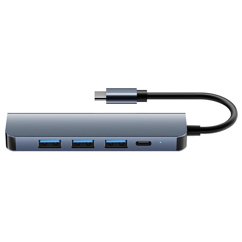 Хаб USB-C «пять в одном» с быстрой зарядкой: Док-станция расширения на 4 порта