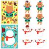 6 Photos/pack of Cute Santa Claus Cartoon Face Swap Stickers for Children's Puzzle Christmas Party DIY Puzzle Stickers