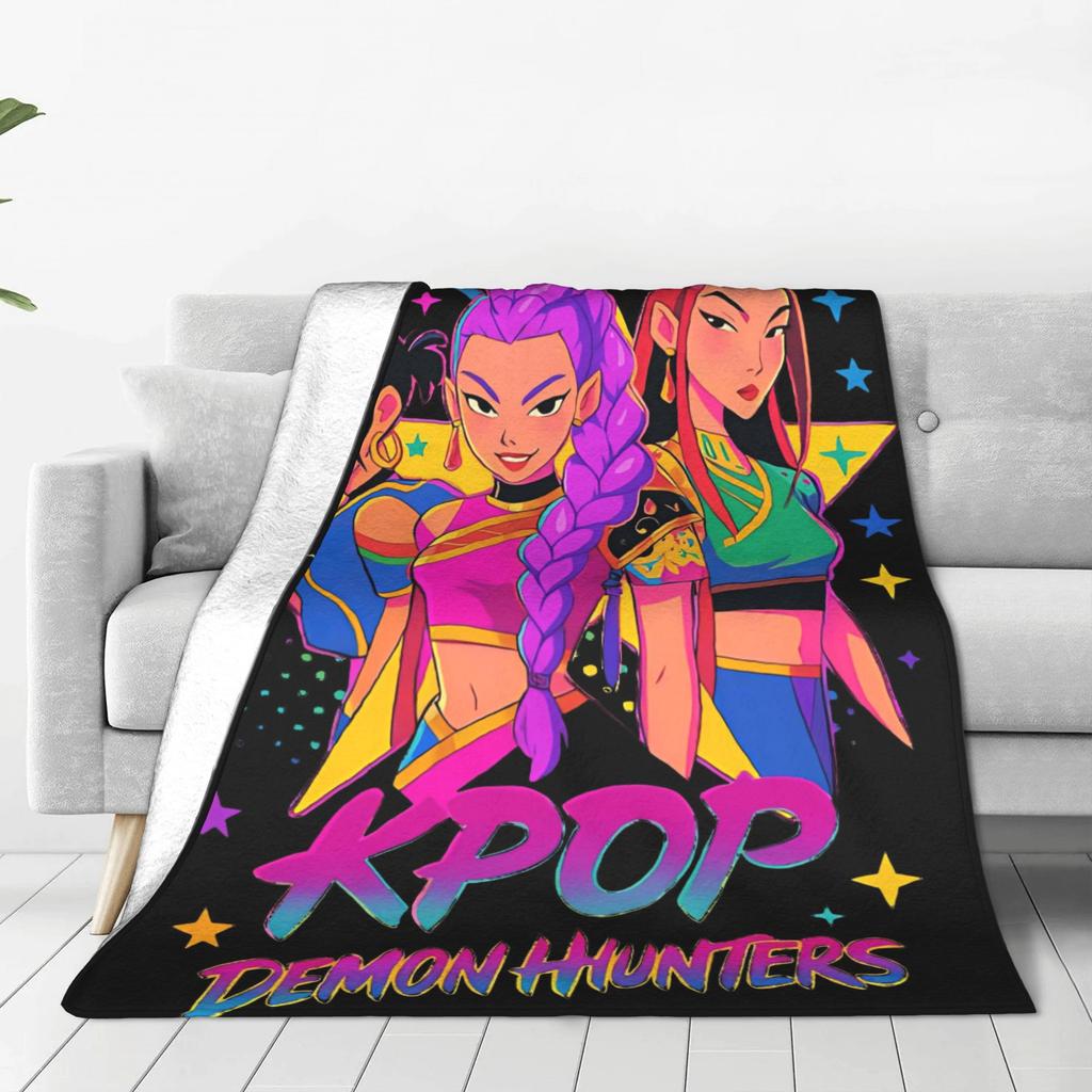 K-pop Охотники на демонов Плед Качественный Мягкий Теплый Плед-покрывало Зимний Детский Гостиная Эстетичный Покрывало
