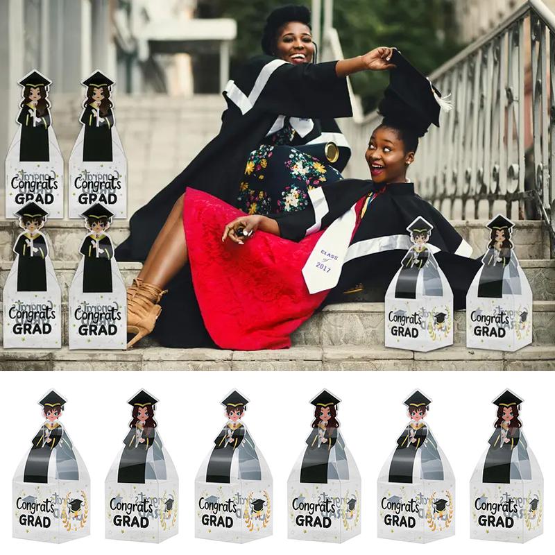 10Pcs Pvc Gift Box Bachelors Uniform Favors Clear Graduation Gift Box Decoration Box Gift Box For Graduation Party