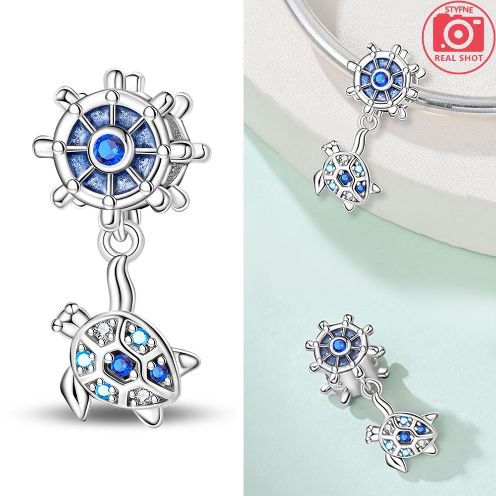 Серия Мир Океана Морской Синий Черепаха Морская Звезда Краб Осьминог Шармы Бусина Подходит Браслет Медь DIY Ювелирное Изделие Подарок