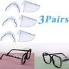 3 Pairs Side  for Eye Glasses Slip On Safety Glasses Shield Universal