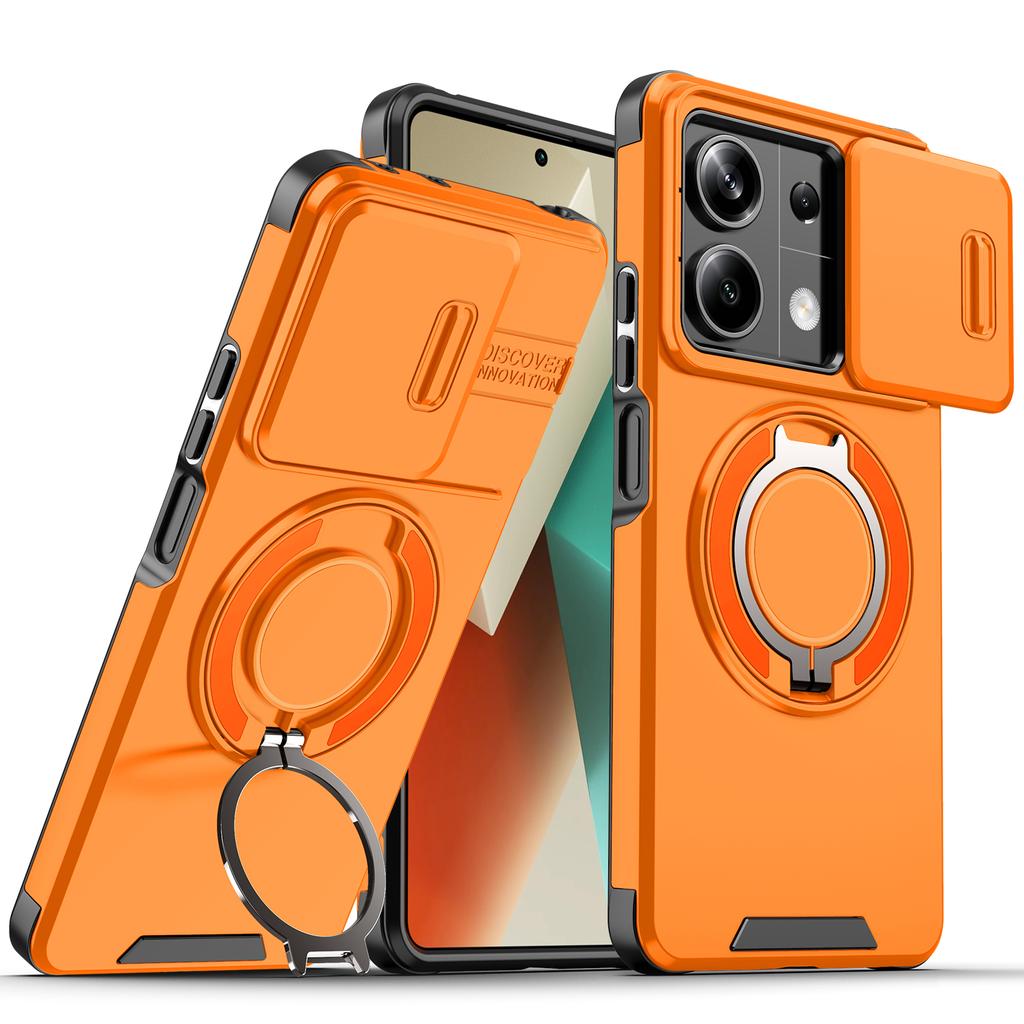 Чехол для Redmi 13 Чехол-крышка для Redmi 13 5G Чехол-броня для Redmi 13 Pro 4G Новый Чехол-броня со шторкой для защиты камеры с магнитным кольцом-держателем