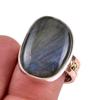 Натуральный лабрадорит, ручная работа, двухцветное кольцо из стерлингового серебра 925 пробы, размер 8 I7h45