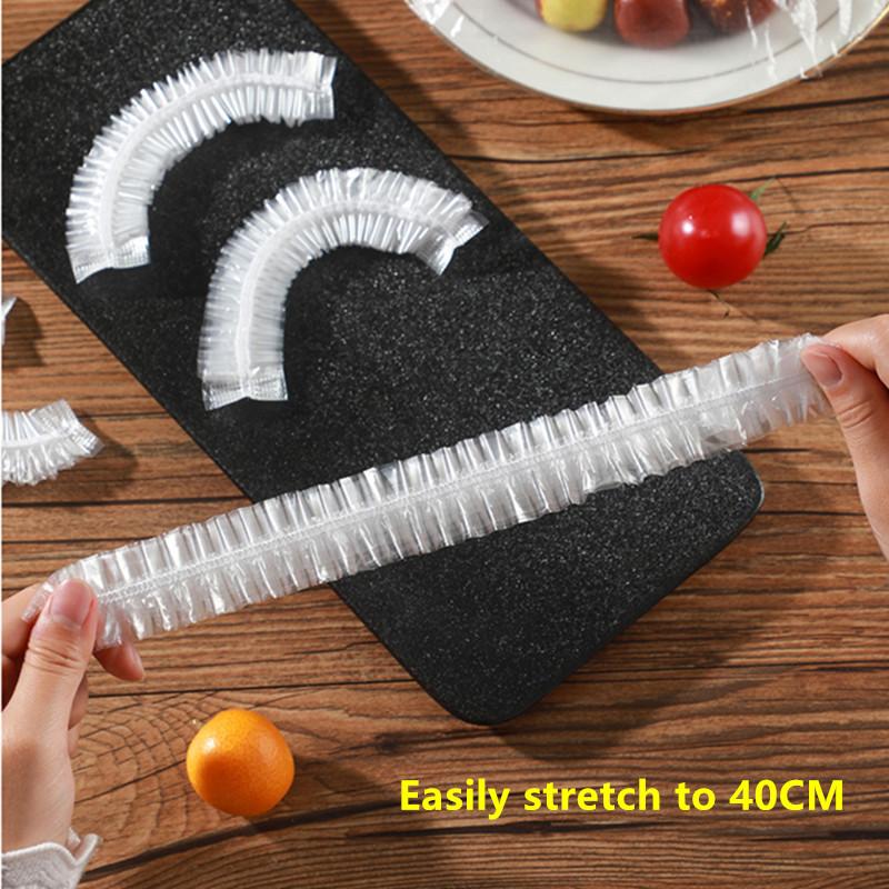100 шт одноразовые пищевые покрытия пластиковая пленка кухонный холодильник фрукты еда растягивающаяся защита пленка пылезащитные миски чашки крышки сумка