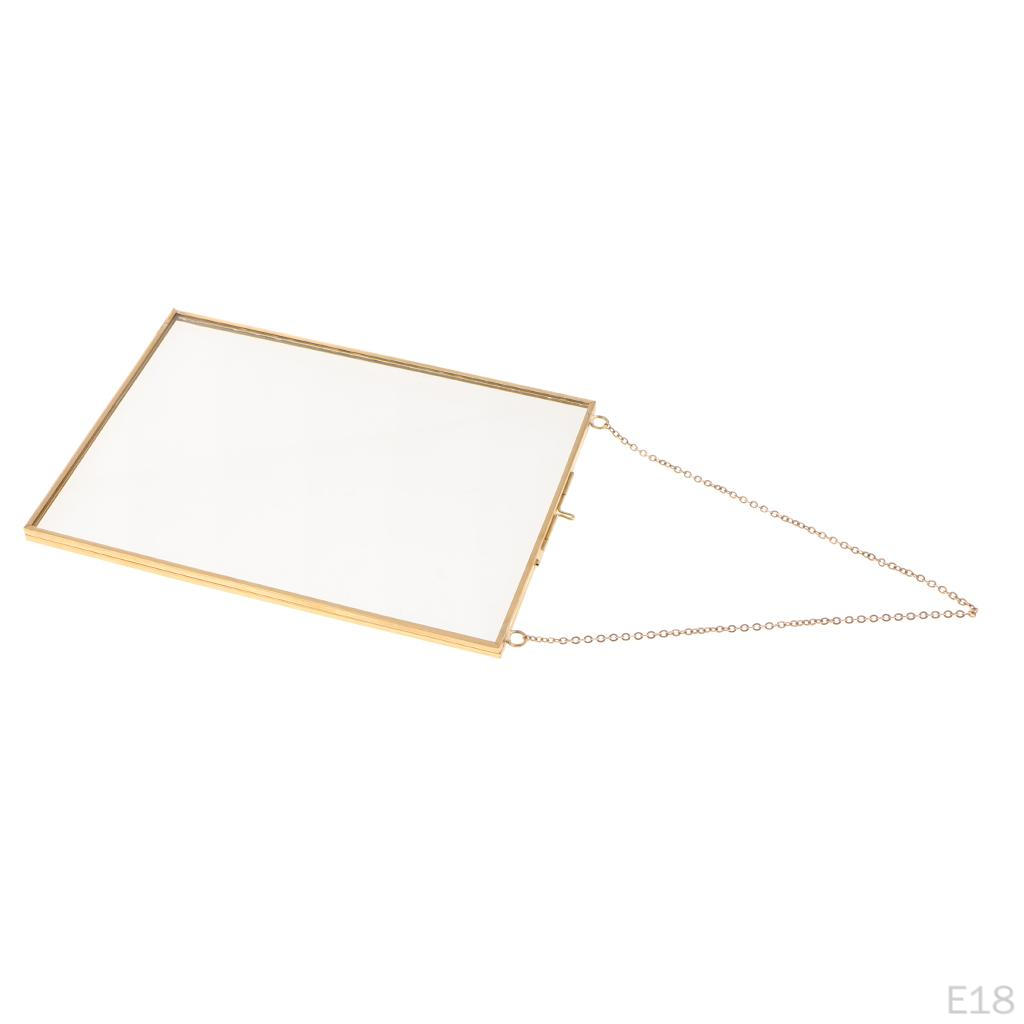 Brass Glass Metal Picture Photo Dried Plant Preserver