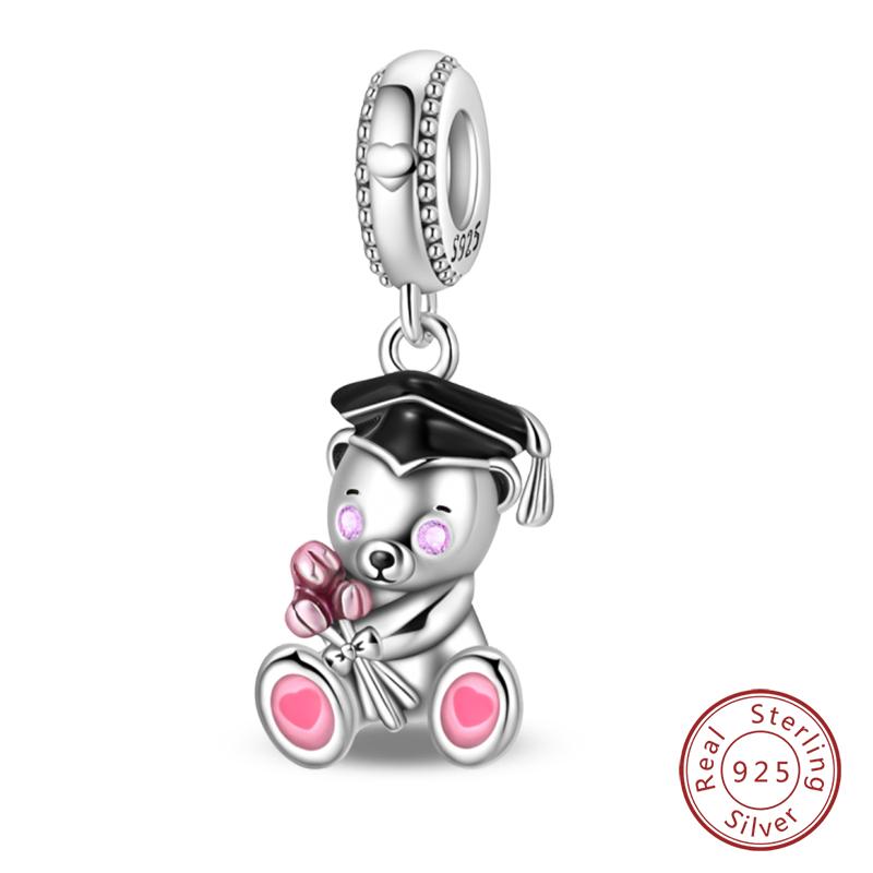 100% Медь Милый Маленький Медведь Бабочка Фламинго Шармы Бусины Роза Принцесса Подвески Подходят для DIY Браслетов Ювелирные Изделия Подарки