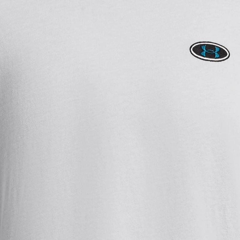 Under Armour Футболка с круглым вырезом и логотипом, мягкая, удобная, с коротким рукавом, мужская, современная, серая 1382902-011