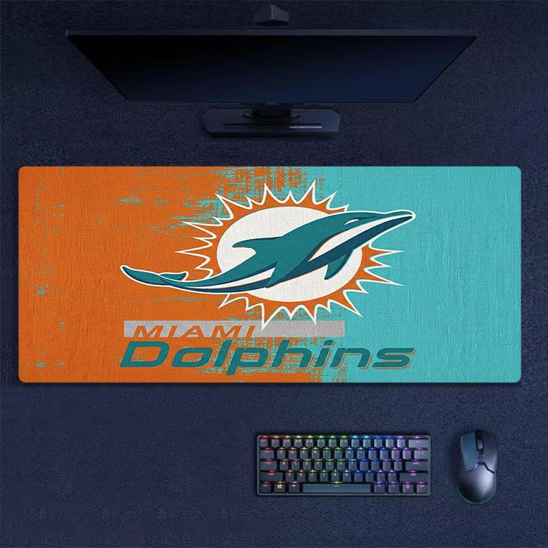 Miami Dolphins Color Mouse Pad Large Gaming Table Cushion Non-slip Laptop Tablet Big Mousepad XXL Mat Mini PC Playmat With Lock edge