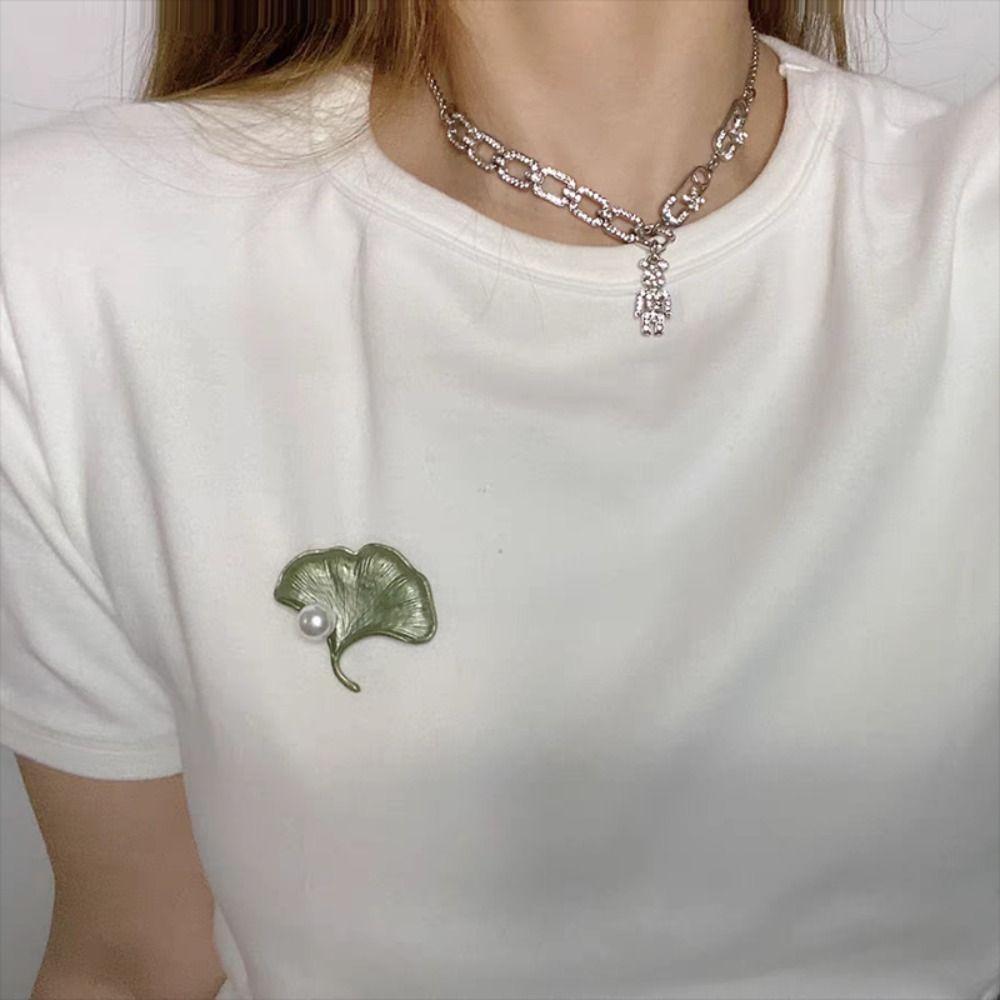 Цинковый сплав цинка аксессуары для одежды брошь в виде листа растения корейский стиль значок масляная живопись брошь женская брошь