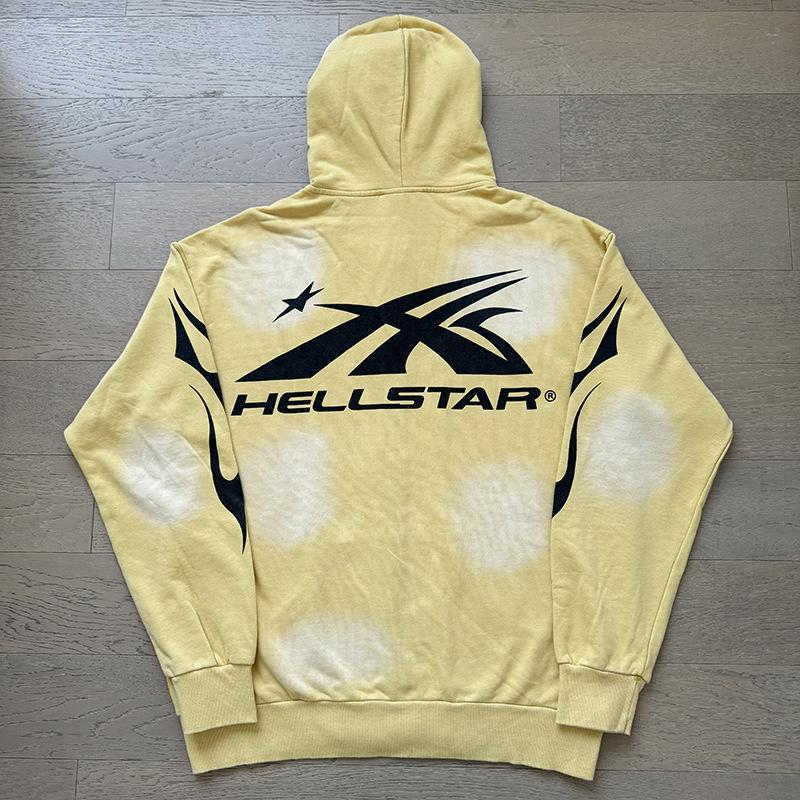 Унисекс Хлопковая толстовка с молнией и потертостями Hellstar