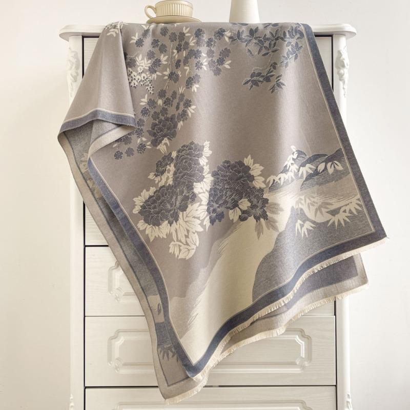 Женский шарф осень-зима новый пейзажный хризантема высококачественный шарф с дорожной шалью