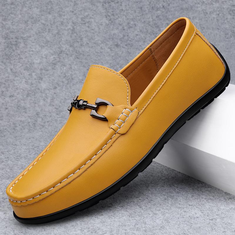 Handmade Male Comfortable Walking Shoe Genuine Leather Mens Slip On Shoes Fashion Mens Lightweight Loafers All-match Male Shoes