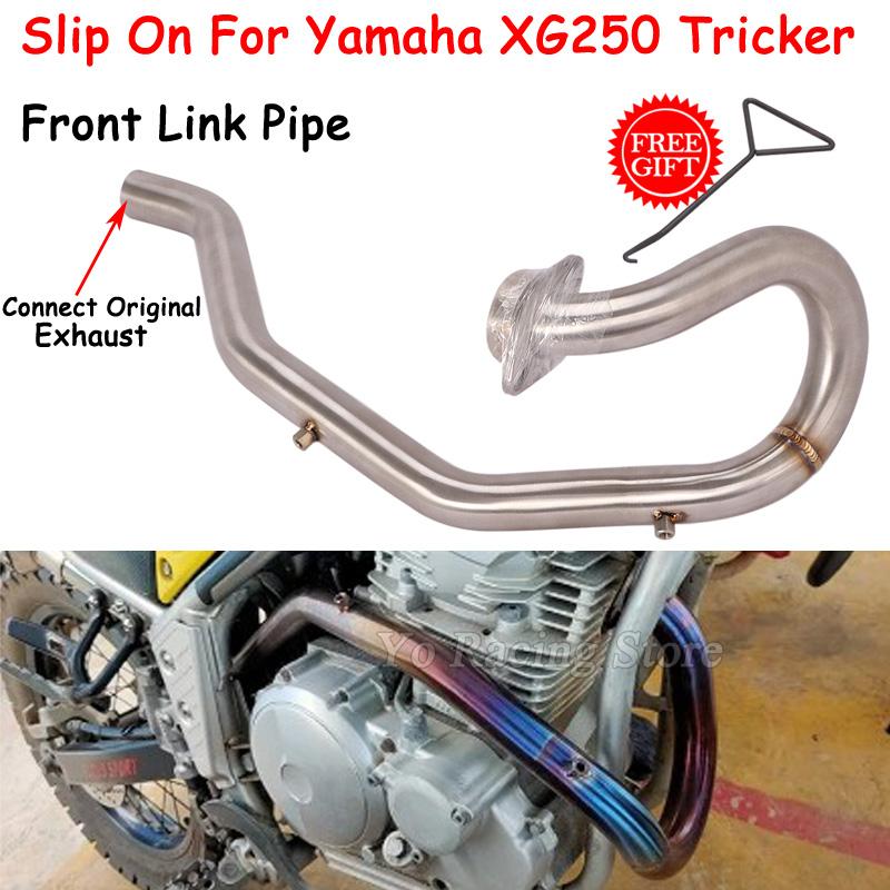 Накладка на глушитель для Yamaha Tricker XG250 XG 250 Мотоциклетная выхлопная система Выпускная система Передняя соединительная трубка Соединение с оригинальным глушителем мотоцикла