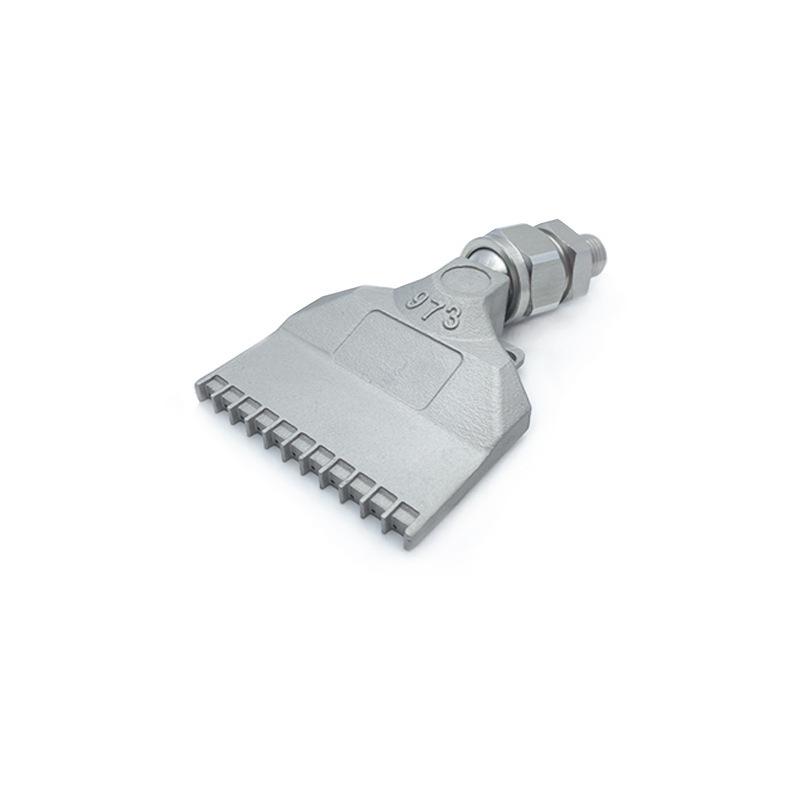 Stainless Steel & Aluminum Alloy Flat Fan Nozzle with 48-60 Widened Holes - High Pressure Universal Air Knife Nozzle