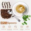Round Spoons with Long Handle Stainless Steel Coffee Tea Ice Cream Flatware Portable Teaspoon Accessory for Household