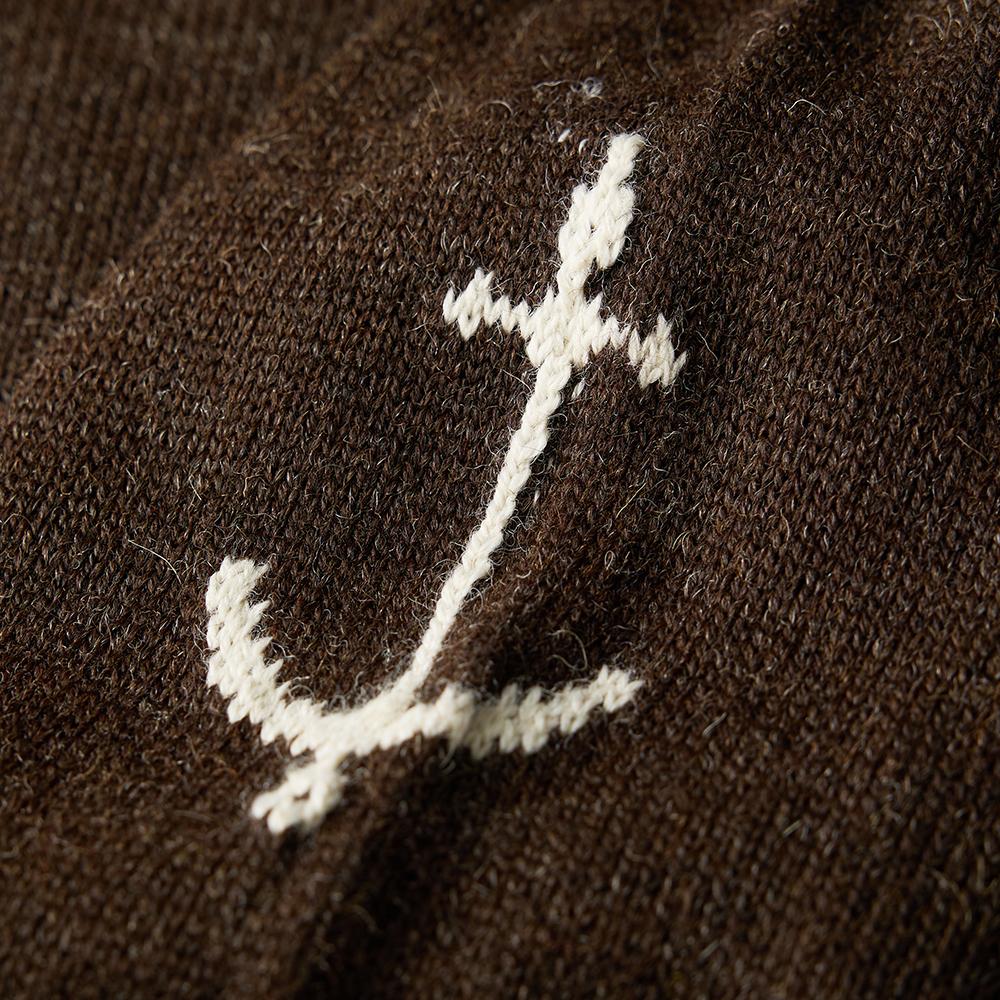 Guernsey Woollens Fisherman Whole Garment Cardigan - Dark Brown