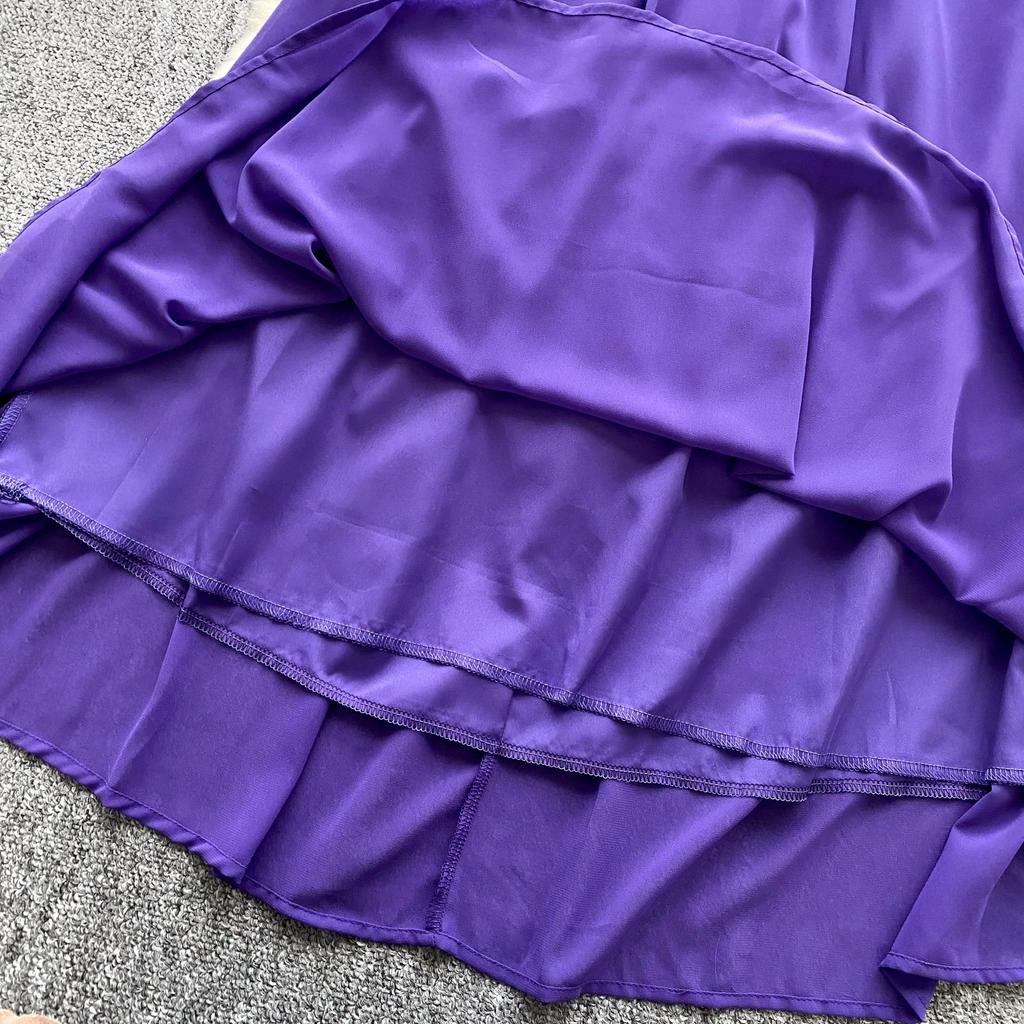 Summer Women Sexy Purple Strapless Open Back Sequined Beading Long Midi Holiday Beach Dress