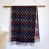 Stylish National Pattern Women's Faux Cashmere Infinity Scarf Winter Warm Two-Sided Thick Floral Print Cozy Shawl Foulard Blanke