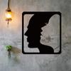 1pc Metal Wall Art Man & Woman Face Shape Design Stylish Home Decor for Living Room & Bedroom Elegant Gift Idea