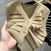 Корейский стиль, v-образный вырез, полосатый вязаный жилет, модный жилет без рукавов на пуговицах, кардиган, осень-зима, однобортные тонкие топы 29055