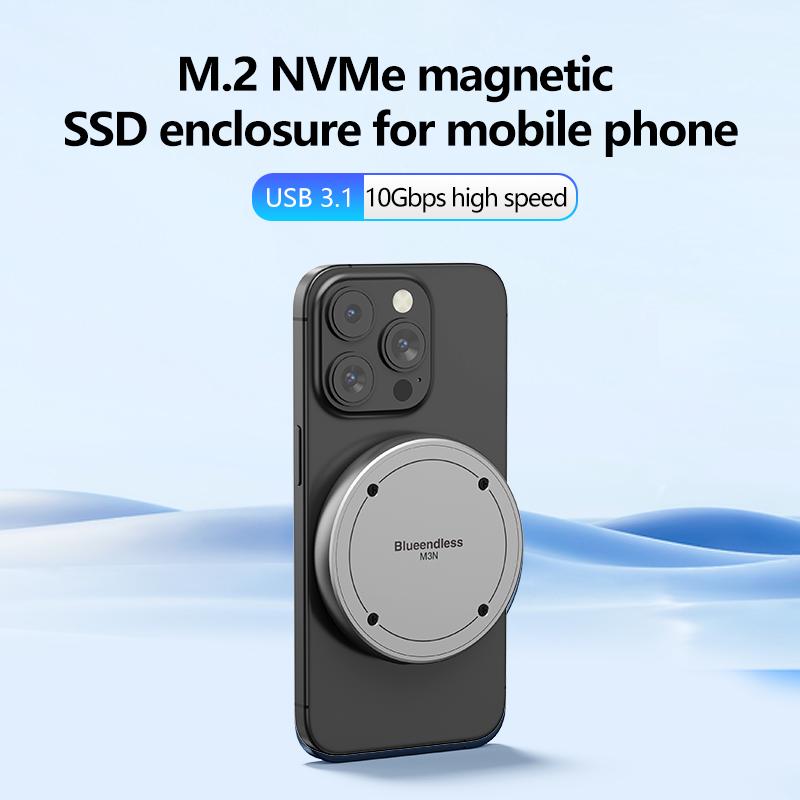 Магнитный корпус M.2 2230/2242 NVMe SSD Magsafe SSD Case USB C 3.2 Gen2 на NVMe PCI-E для iPhone 15 Pro Max ProRes MacBook