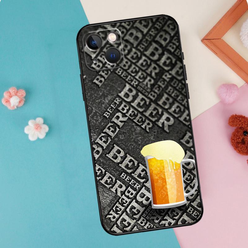 Beer Phone Case For iPhone 16 15 13 12 11 14 Pro Max Plus Mini XR 16e Funda Silicone Back Cover