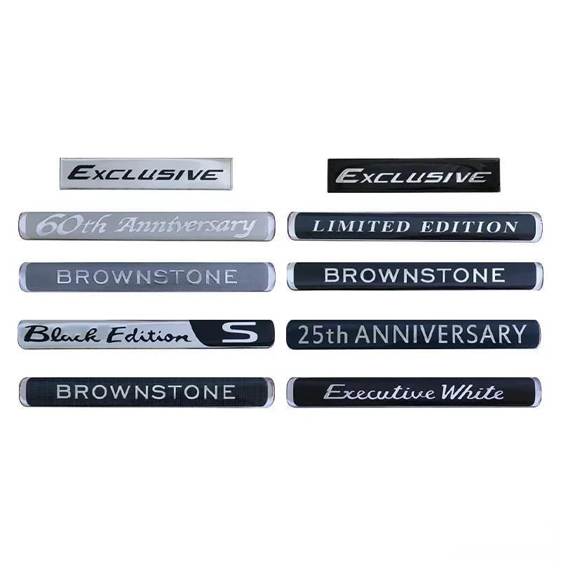 wvkzl2 Car Sticker Executive Black White Emblem 60th Anniversary Badge Decal for Toyota Tundra Corolla Prado Brownstone Limited Edition