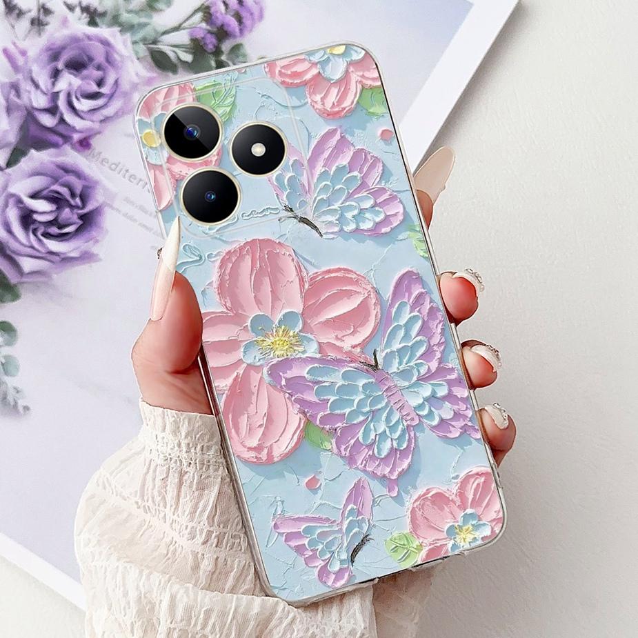 For Realme Note 50 Case RMX3834 Cute Cat Painted Cover Clear Silicone Soft TPU Phone Case For Realme Note 50 Note50 Fundas Coque