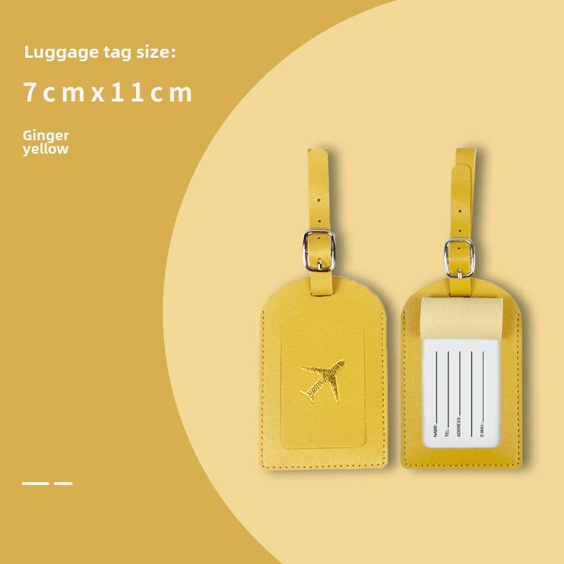 "PU Leather Luggage Tag & Passport Cover Set with Cross-Border Airplane Design"