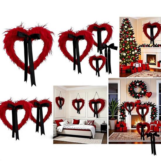 Yousheng Valentine's Day Door Banner with Heart Garland Festive Wall Hanging Decor for Party Home Window Decorative Wreath for Indoor Outdoor Holiday