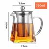 350/550/750/950ML Teapot Household Teapot Glass Teapot Stainless Steel Tea Filter Transparent Pot High Temperature Resistance