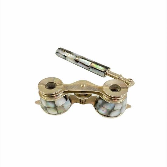Старинный латунный бинокль Морской ручной бинокль Коллекционная подзорная труба из перламутра Рождественский подарок