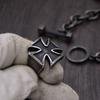 Vintage Stainless Steel Cross Ring Industrial Style Punk Rider Ring Vintage Jewelry