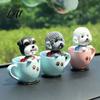 Car Aromatherapy Air Freshener Cup Shaking Head Dog Ornament Resin Teddy Schnauzer Dashboard Cute Puppy Interior Decor Decor Heat Resistant