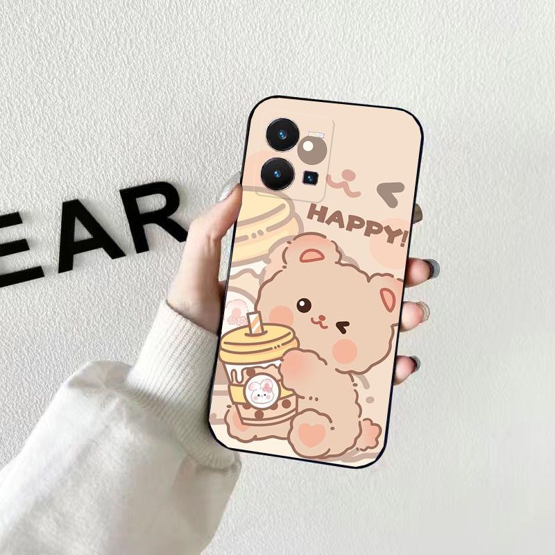 Чехол для телефона с милым медведем для VIVO Y53S Y33S Y01 Y22S Y31 Y21 Y70 Y21S Y72 V21 V2023 V21E V20 SE iQOO Z8x X100 Pro