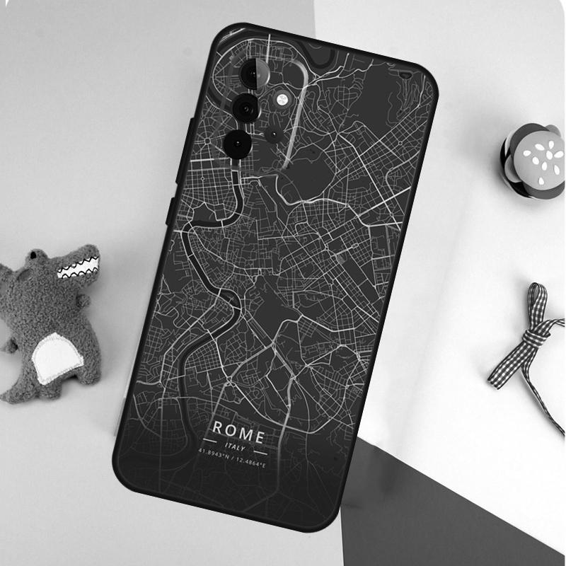 Ins Travel Country Sketch City Map For Samsung Galaxy A53 A33 A13 A54 A34 A14 A55 A35 A15 A05 A06 A16 A22 A32 A52 Phone Case