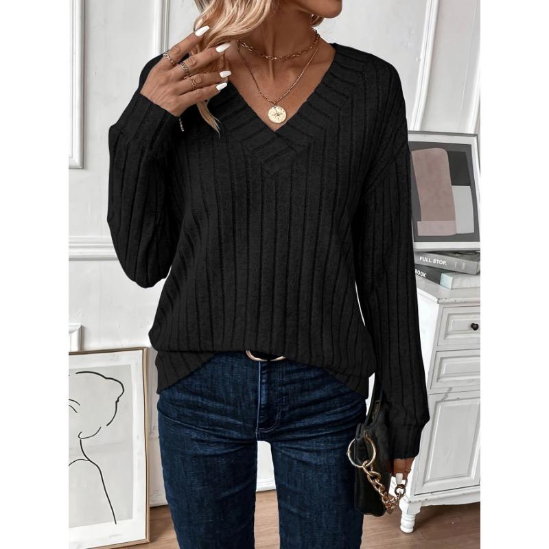 DAFIFY Женские модные повседневные весенне-осенние однотонные блузки и рубашки с v-образным вырезом и длинным рукавом с принтом