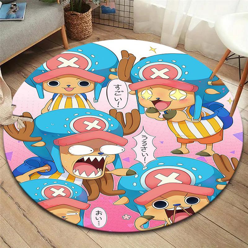 One Piece Tony Tony Chopper Round Area Rug Carpet Rug For Living Room Bedroom Sofa Playroom Decor Nonslip Floor Mat
