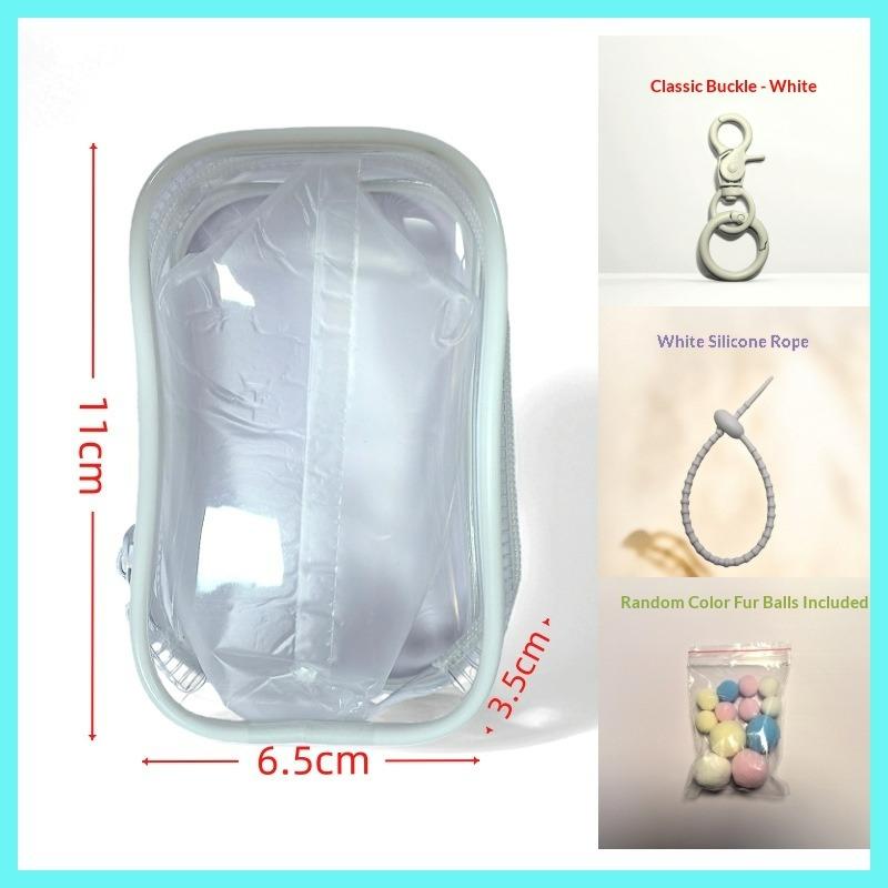 Labubu 4.0 Heart Bottom Password Fourth Generation Series Protective Cover Out Transparent PVC Baby Bag Small Square Bag Pendant