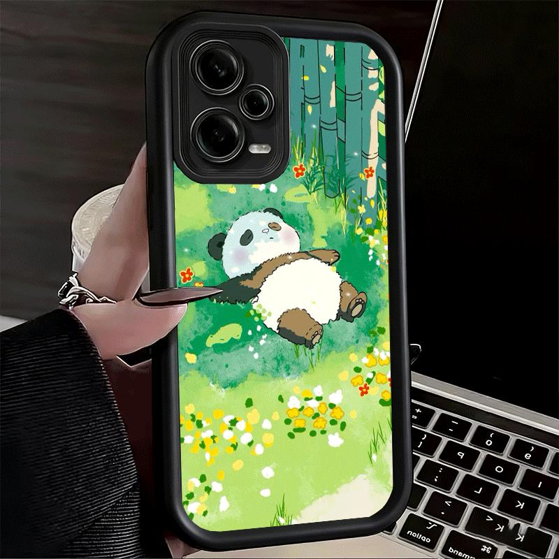 Милый Мультяшный Панда Мягкий Чехол для Телефона для Xiaomi Poco X7 X6 X5 Pro X4 Gt X3 F7 Ultra M8 M7 Redmi 15C 15 14C 13 13C 12 12C 10 10C