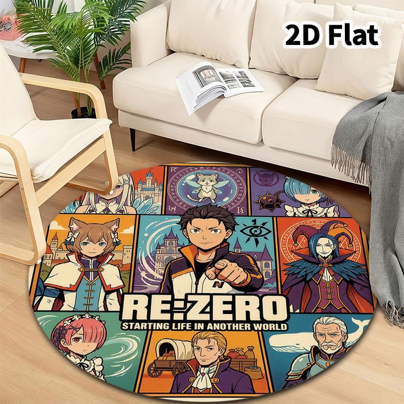 Re Zero Круглый ковер Ковер для гостиной спальни дивана игровой комнаты Декор Нескользящий коврик для пола