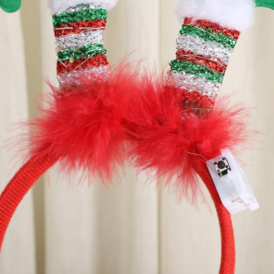 Светодиодные рождественские повязки на голову, шапки эльфа, обруч для волос в виде оленя со светодиодной подсветкой