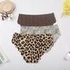 Бесшовные трусики-слипы с леопардовым принтом из ледяного шелка с низкой посадкой - Дышащее и удобное женское нижнее белье