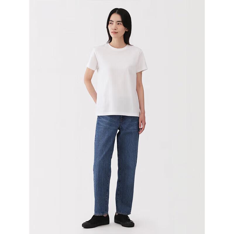 MUJI Футболка с коротким рукавом и круглым вырезом, ткань Tenjiku